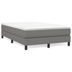 Greatstore Box spring postelja z vzmetnico temno siva 120x190 cm blago