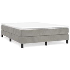 Vidaxl Box spring posteljni okvir svetlo siv 140x190 cm žamet