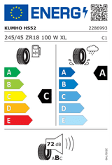 Kumho letne gume Ecsta HS52 245/45R18 100W XL