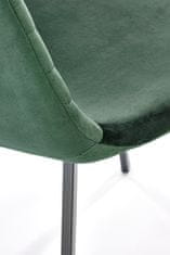 Halmar Jedilni stol K462 - temno zelen/črn