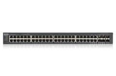 Zyxel GS1920-48v2, 50-portno pametno upravljano stikalo 44x gigabitno bakreno in 4x gigabitno dvojno, hibridni način, samostojno ali