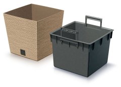 Prosperplast Prevleka za cvetlični lonec FURU SQUARE LOW ECO WOOD 2v1 30x30x29cm