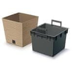 Prosperplast Prevleka za cvetlični lonec FURU SQUARE LOW ECO WOOD 2v1 30x30x29cm