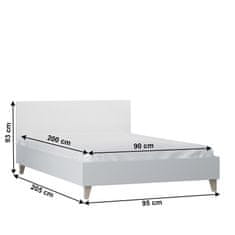 KONDELA Posteljni okvir Fiera 90 - bel