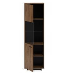 KONDELA Enovratna vitrina Delis A1 - hrast bolzano / črna