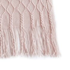 KONDELA Pletena odeja z resicami Sulia Type 1 120x150 cm - svetlo roza