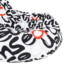 KONDELA Sedežna vreča Elion - bel/črn/siv/rdeč vzorec