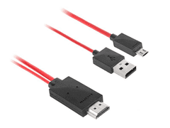 Cabletech HDMI kabel MHL na mikro USB M. in USB M.. za telefone, 1,5m