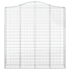 Vidaxl Obokane gabion košare 9kosov 200x30x200/220 cm pocinkano železo