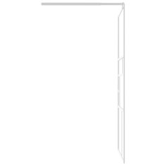 Vidaxl Pregrada za tuš s polico bela 80x195 cm ESG steklo in aluminij
