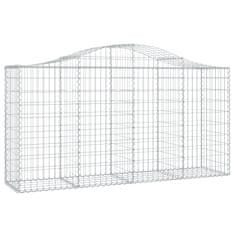 Vidaxl Obokana gabionska košara 8kos 200x50x100/120cm pocinkano železo