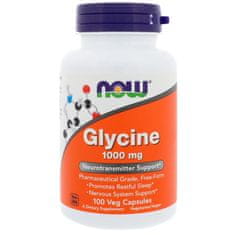NOW Foods Glycine, 1000 mg, 100 kapsul