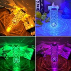 Alum online Kristalna namizna svetilka RGB LED z učinkom 3D vrtnice - velika
