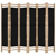 Vidaxl Zložljiva 6-delna pregradna stena 240 cm bambus in platno