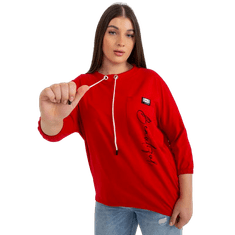 RELEVANCE Ženska bluza z napisom plus size MAURA rdeča RV-BZ-8506.74P_395264 Univerzalni