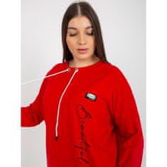 RELEVANCE Ženska bluza z napisom plus size MAURA rdeča RV-BZ-8506.74P_395264 Univerzalni