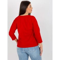 RELEVANCE Ženska bluza z napisom in aplikacijami plus size OTTA rdeča RV-BZ-8496.10P_395365 Univerzalni