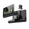 Avtomobilska kamera DVR FULL HD, 32 GB , snemalnik vožnje s kamero za vzvratno vožnjo 3 kamere, Zaslon na dotik 4" sistem g-senzor 