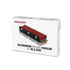 AXAGON CLR-M2, aluminijasto pasivno hladilno ohišje za enostranski in dvostranski SSD M.2, višina 12 mm