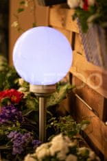 Polux 6x Solarna LED vrtna svetilka KROGLA 20cm v zemljo 3500K + RGB