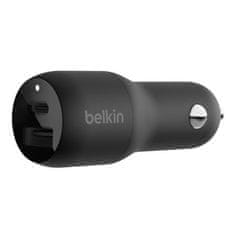 Belkin BOOST CHARGE 37W Dual Power Delivery PPS avtomobilski polnilnik - 25W USB-C in 12W USB-A, črn