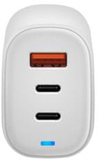 Acer GaN 65W, trivratni polnilnik, 2 x typeC in 1 x typeA, vtič EU in UK