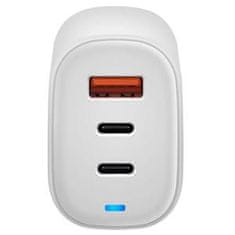 Acer GaN 65W, trivratni polnilnik, 2 x typeC in 1 x typeA, vtič EU in UK