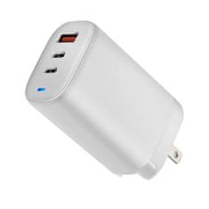 Acer GaN 65W, trivratni polnilnik, 2 x typeC in 1 x typeA, vtič EU in UK