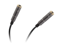 Cabletech Adapter HQ vtikač 3,5mm 4-polni / 2x vtičnica 3,5mm st.(slušalke + mikrofon), 20cm, črna barva