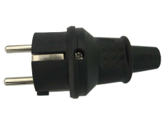 Kemot Vtikač 16A/250V guma črna za na kabel