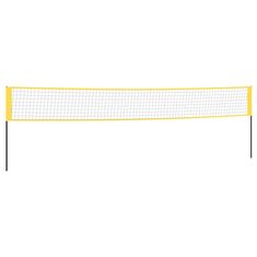 shumee Mreža za badminton rumena in črna 600x155 cm PE tkanina