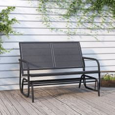 shumee Vrtna drsna klop črna 120,5x76x86,5 cm tekstilen in jeklo