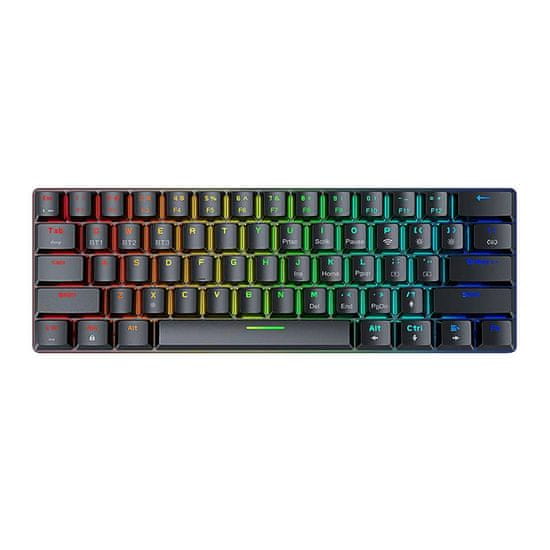 Blitzwolf Brezžična igralna tipkovnica, mehanska BW-KB0, rdeče stikalo, RGB (črna)
