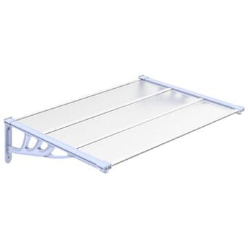 Vidaxl Nadstrešek za vrata siv in prozoren 122x90 cm polikarbonat