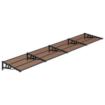 Vidaxl Nadstrešek za vrata črn 396x90 cm polikarbonat