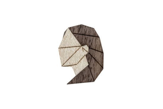 BeWooden lesena broška z deviškim motivom Virgo Brooch univerzalna