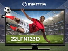 Manta 22LFN123D LED televizor, 56cm (22"), Full HD, DVB-C/T2/HEVC, HDMI, USB, Hotel Mode