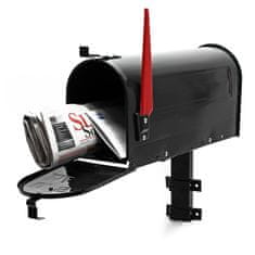 SIJAJNO Ameriški poštni nabiralnik s stenskim nosilcem, črn