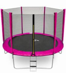 aGa SPORT TOP Trampolin 305 cm Roza + zaščitna mreža + lestev