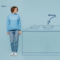Kela Ponev s pokrovom iz nerjavečega jekla 18/10 FLAVORIA 28 cm KL-10186