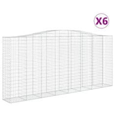 Vidaxl Obokane gabion košare 6 kosov 400x50x180/200cm pocinkano železo
