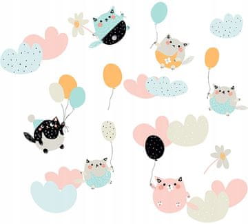 shumee STENSKA NALEPKA Mačke baloni N004