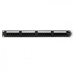 Qoltec Rack za patch panele | 24 vrat | kat. 5E UTP | črne barve