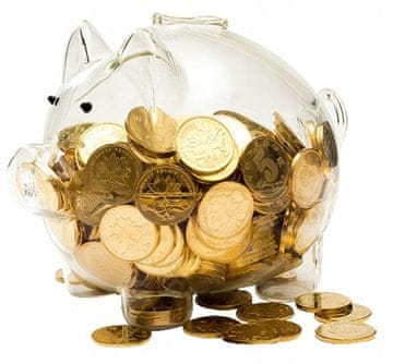 Korbi Velika steklena pujsa za denar Korbi