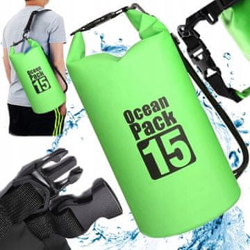 Korbi Vodoodporna torba za kajak 15L zelena Korbi