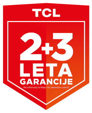 TCL: 2+3 leta garancije z registracijo