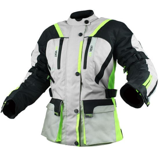 Cappa Racing Ženska tekstilna motoristična jakna MELBOURNE, siva/fluo/črna