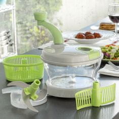 InnovaGoods 4-v-1 ročni spiner, sekljalnik in mešalnik z dodatki in recepti Chopix