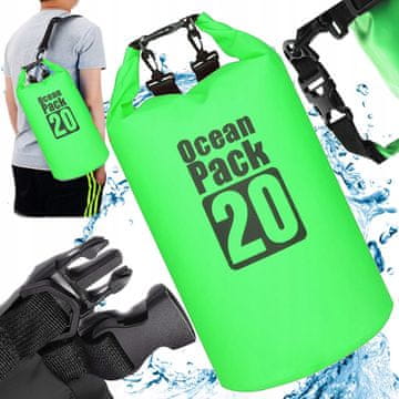 Korbi Vodoodporna torba za kajak 20L Zelena