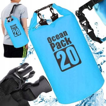 Korbi Vodoodporna torba 20L za kajak/preživetje - Modra
